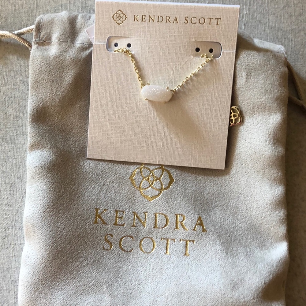 White stone gold necklace